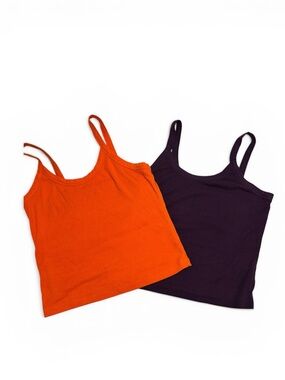 wild fable Orange and Dark Purple Double Tank Camisole Set
